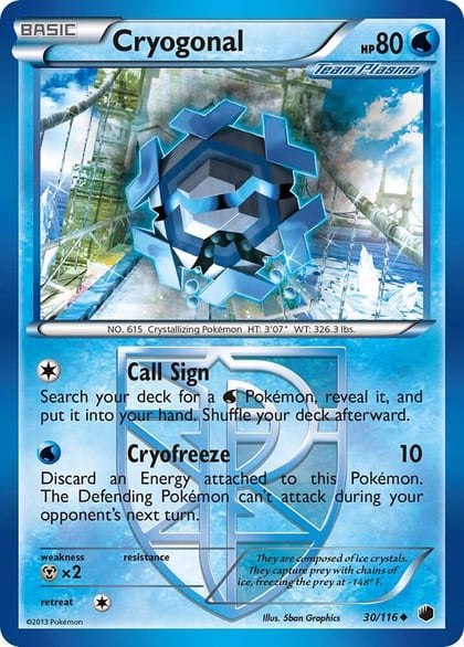 Cryogonal (Team Plasma), Plasma Freeze 30/116