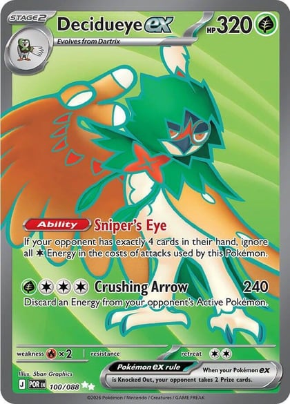 Decidueye ex - 100/088, ME03: Perfect Order 100/088