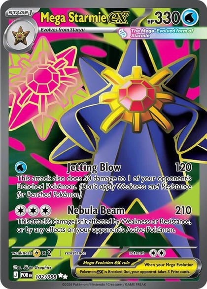 Mega Starmie ex - 102/088, ME03: Perfect Order 102/088