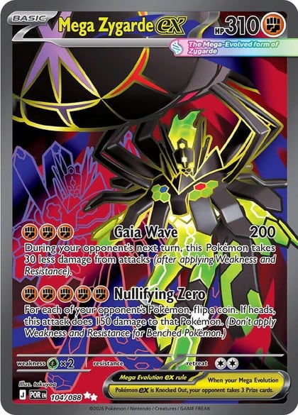 Mega Zygarde ex - 104/088, ME03: Perfect Order 104/088