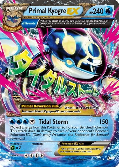 Primal Kyogre EX (Alpha), XY - Primal Clash 55/160