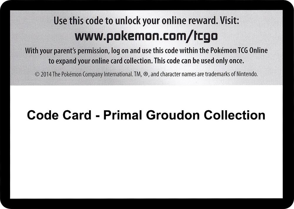 Code Card - Primal Groudon Collection, XY - Primal Clash P280458
