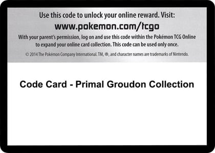Code Card - Primal Groudon Collection, XY - Primal Clash P280458