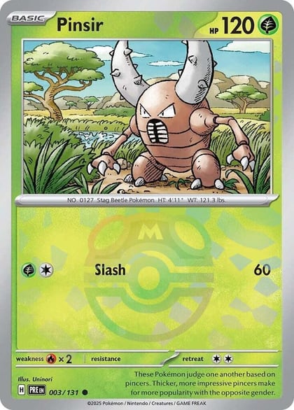 Pinsir (Master Ball Pattern), SV: Prismatic Evolutions 003/131