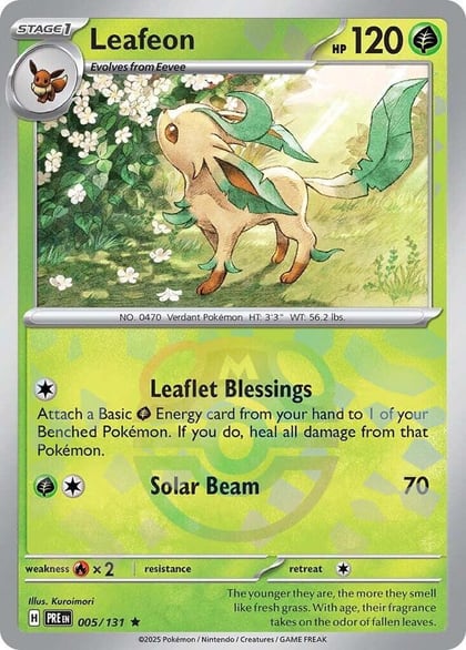 Leafeon (Master Ball Pattern), SV: Prismatic Evolutions 005/131