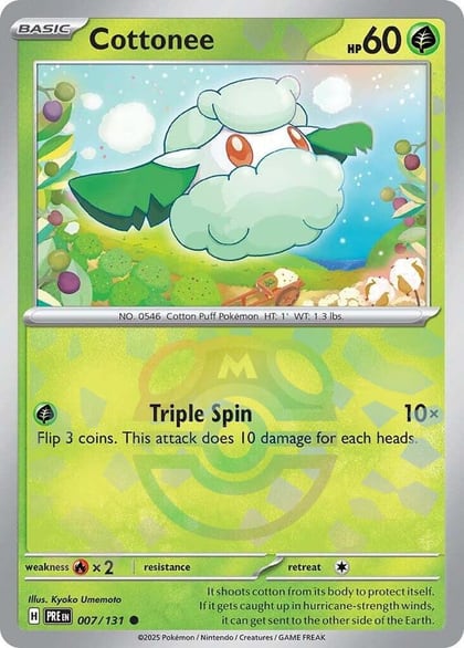 Cottonee (Master Ball Pattern), SV: Prismatic Evolutions 007/131