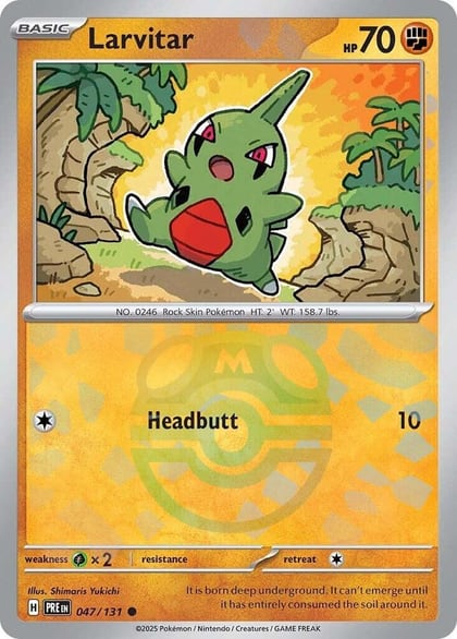 Larvitar (Master Ball Pattern), SV: Prismatic Evolutions 047/131
