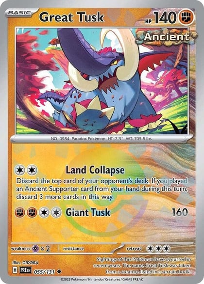Great Tusk (Poke Ball Pattern), SV: Prismatic Evolutions 055/131