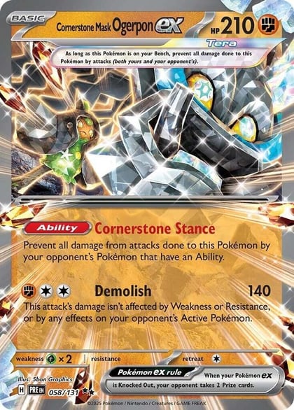 Cornerstone Mask Ogerpon ex - 058/131, SV: Prismatic Evolutions 058/131
