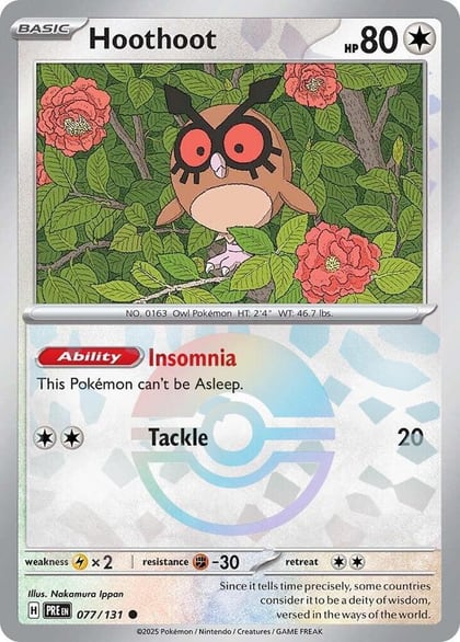 Hoothoot (Poke Ball Pattern), SV: Prismatic Evolutions 077/131