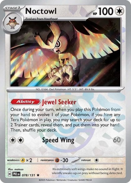 Noctowl (Master Ball Pattern), SV: Prismatic Evolutions 078/131