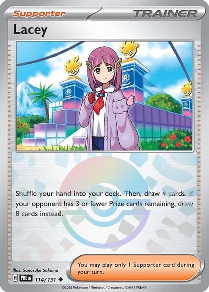 Lacey - 114/131 (Poke Ball Pattern), SV: Prismatic Evolutions 114/131