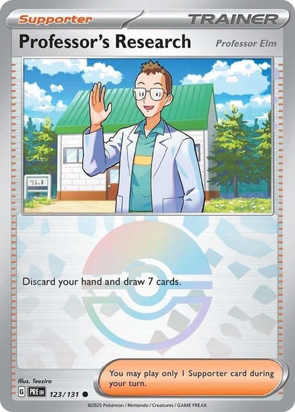 Professor's Research [Professor Elm] (Poke Ball Pattern), SV: Prismatic Evolutions 123/131