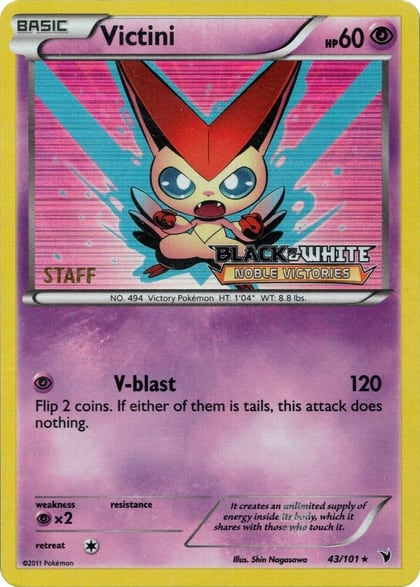Victini - 43/101 (Prerelease) [Staff], Black and White Promos 43/101