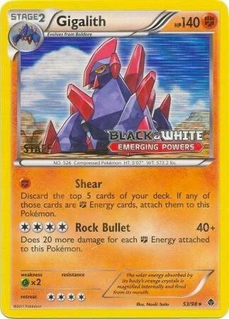 Gigalith 53/98 (Prerelease) [Staff], Black and White Promos 53/98