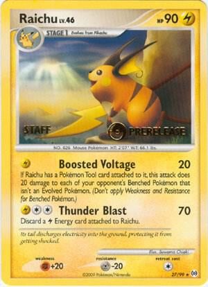 Raichu - 27/99 (Prerelease) [Staff], Nintendo Promos 27/99