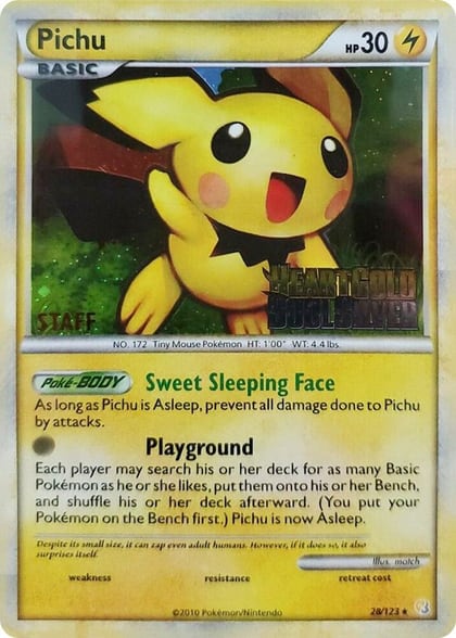 Pichu - 28/123 (Prerelease) [Staff], Nintendo Promos 28/123