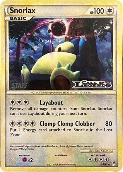 Snorlax - 33/95 (Prerelease) [Staff], Nintendo Promos 33/95