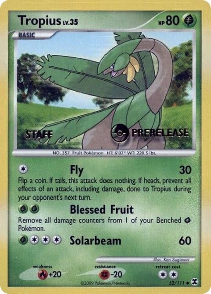 Tropius - 52/111 (Prerelease) [Staff], Nintendo Promos 52/111