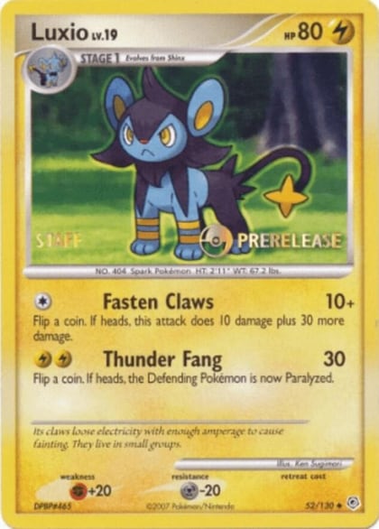 Luxio - 52/130 (Prerelease) [Staff], Nintendo Promos 52/130