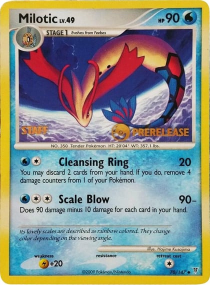 Milotic - 70/147 (Prerelease) [Staff], Nintendo Promos 70/147