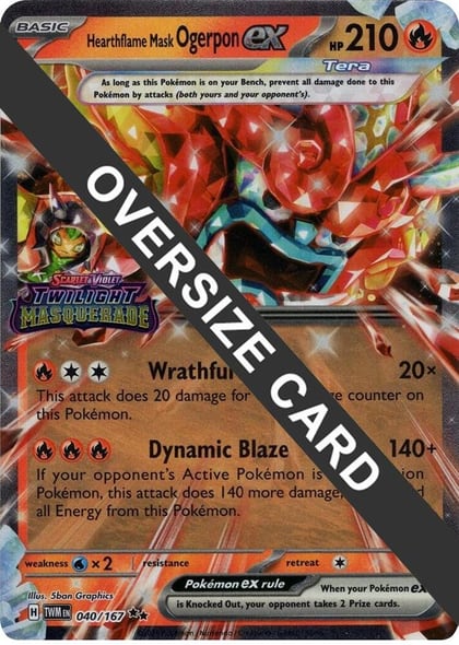 Hearthflame Mask Ogerpon ex (Twilight Masquerade Stamp), Jumbo Cards 040/167