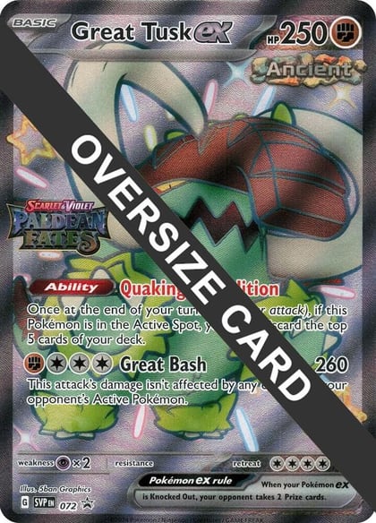 Great Tusk ex - 072 (Paldean Fates Stamped), Jumbo Cards 072