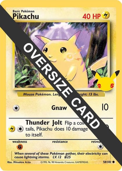 Pikachu - 58/102 (25th Anniversary), Jumbo Cards 58/102