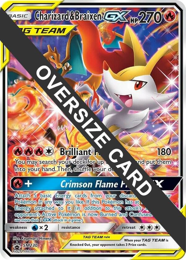 Charizard & Braixen GX - SM230 (SM Black Star Promo), Jumbo Cards SM230