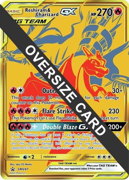 Reshiram & Charizard GX - SM247, Jumbo Cards SM247