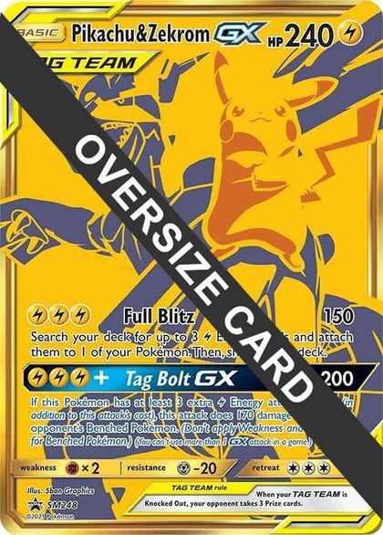 Pikachu & Zekrom GX - SM248, Jumbo Cards SM248