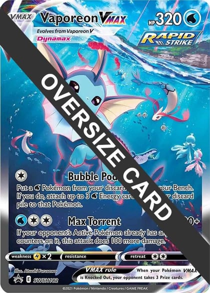 Vaporeon VMAX - SWSH182, Jumbo Cards SWSH182