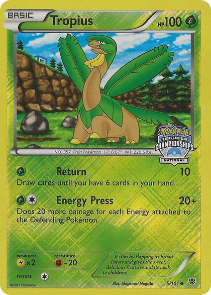 Tropius - 5/101 (National Championships), League & Championship Cards 005/101