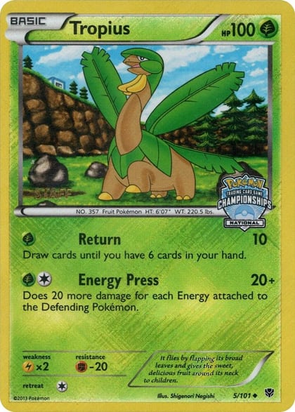 Tropius - 5/101 (National Championships) [Staff], League & Championship Cards 005/101