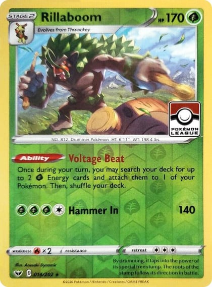 Rillaboom - 014/202 (Pokemon League), League & Championship Cards 014/202