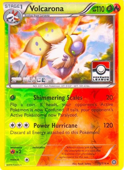 Volcarona - 15/114 (Pokemon League) [2nd Place], League & Championship Cards 015/114