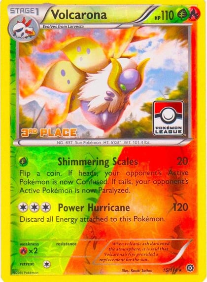 Volcarona - 15/114 (Pokemon League) [3rd Place], League & Championship Cards 015/114