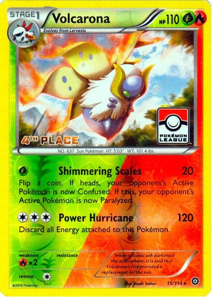 Volcarona - 15/114 (Pokemon League) [4th Place], League & Championship Cards 015/114
