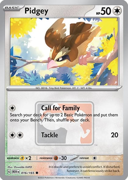 Pidgey - 016/165 (League Promo), League & Championship Cards 016/165