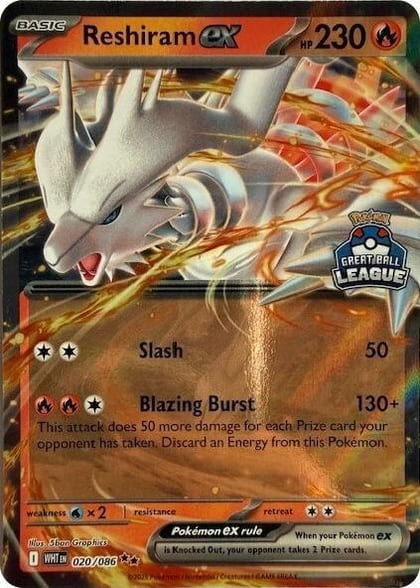 Reshiram ex (Great Ball League), League & Championship Cards 020/086