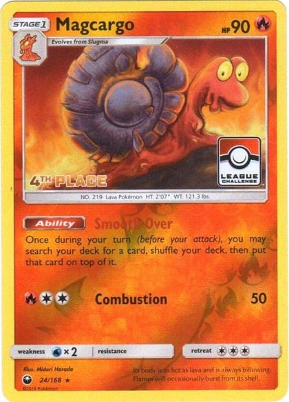 Magcargo - 24/168 (League Challenge) [4th Place], League & Championship Cards 024/168