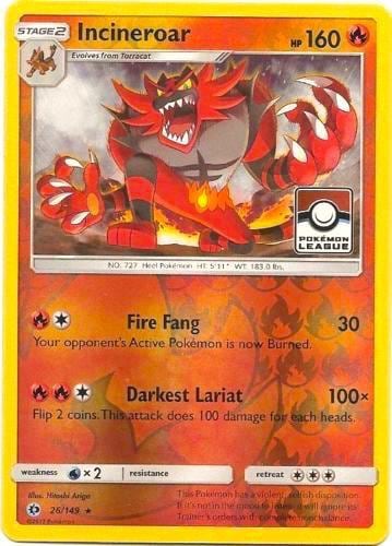 Incineroar - 26/149 (Pokemon League), League & Championship Cards 026/149