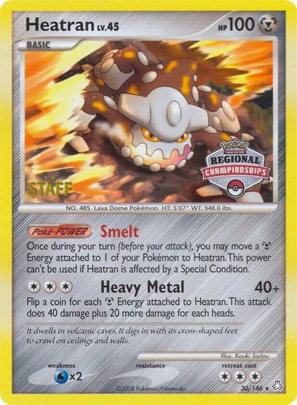 Heatran - 30/146 (Regional Championships) [Staff], League & Championship Cards 030/146