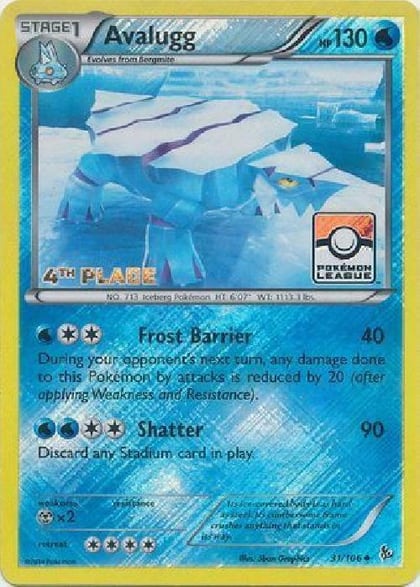 Avalugg - 31/106 (Pokemon League) [4th Place], League & Championship Cards 031/106