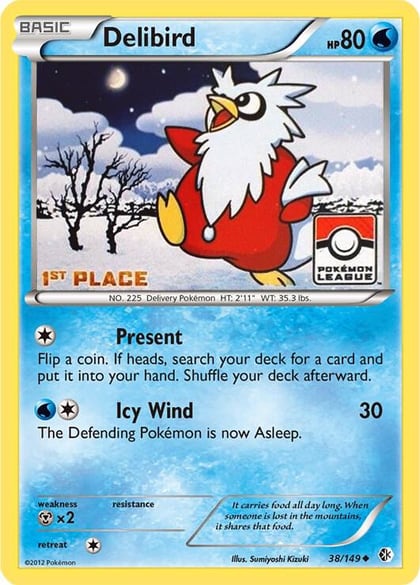 Delibird - 38/149 (Pokemon League) [1st Place], League & Championship Cards 038/149