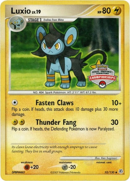 Luxio - 52/130 (State Championship Promo), League & Championship Cards 052/130