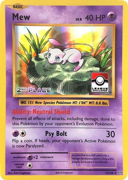 Mew - 53/108 (League Challenge) [2nd Place], League & Championship Cards 053/108
