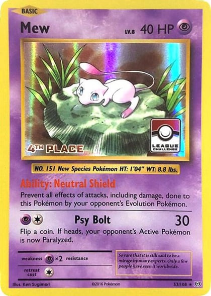 Mew - 53/108 (League Challenge) [4th Place], League & Championship Cards 053/108