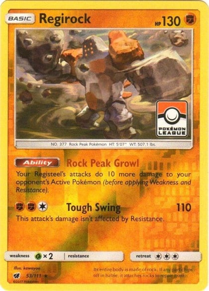 Regirock - 53/111 (Pokemon League), League & Championship Cards 053/111