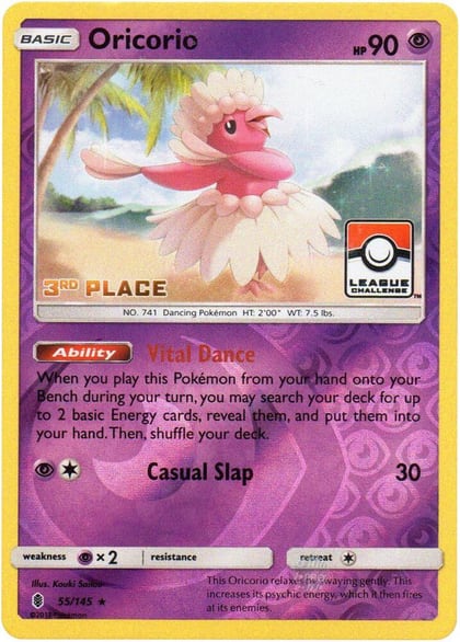 Oricorio - 55/145 (League Challenge) [3rd Place], League & Championship Cards 055/145